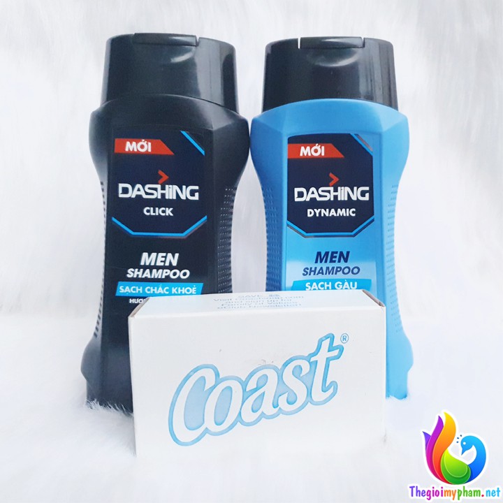 Dầu Gội Sạch Gàu Cho Nam Giới Dashing Dynamic Men Shampoo 180g tặng Xà Bông Cục Coast