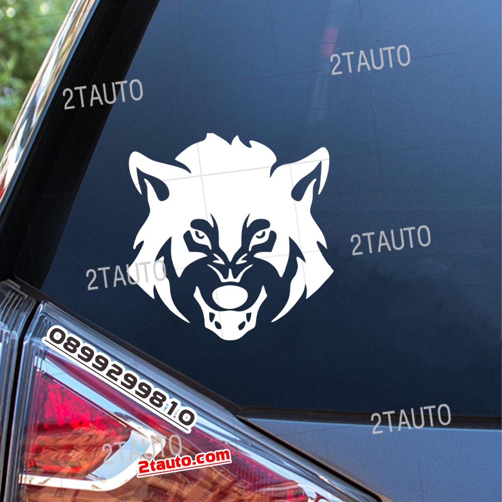 Tem decal sticker dán xe HÌNH CHÓ SÓI nhiều kích thước, chống thấm nước, logo CON SÓI WOLF dán trang trí xe hơi - MẪU 3