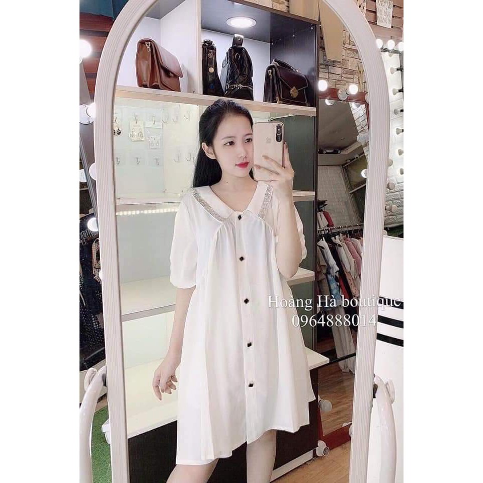 ĐẦM SUÔNG CỔ PHỐI VIỀN SIÊU XINH