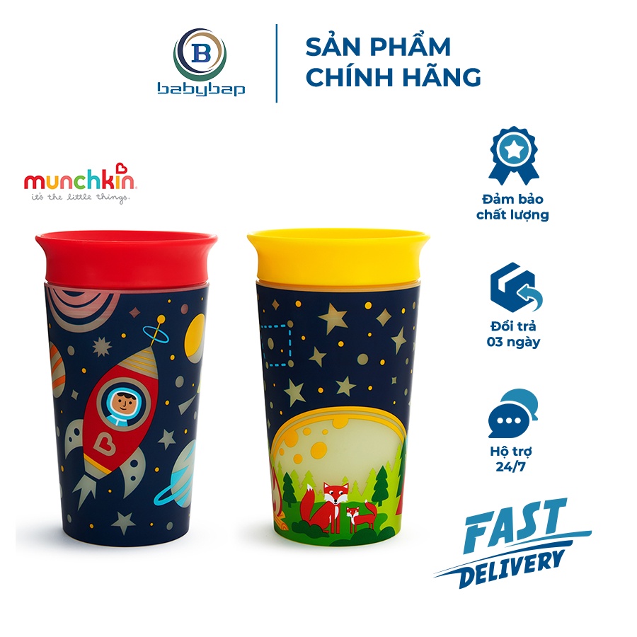 Cốc 360 Độ Chống Đổ Phát Sáng Munchkin (266ml) Dành Cho Bé Từ 36 Tháng Tuổi