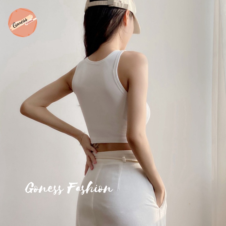 Áo croptop nữ Goness sát nách ba lỗ thun không tay kiểu ôm body tank top vải cotton co giãn tốt