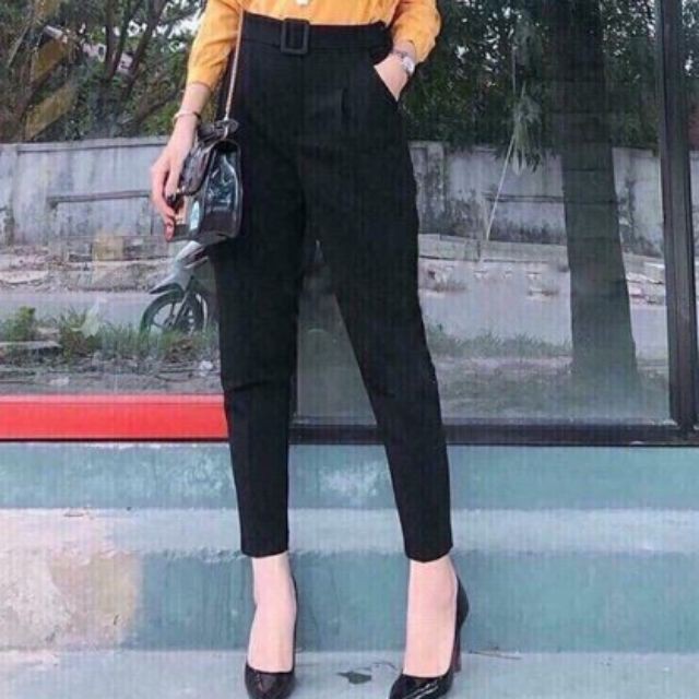 QUẦN VẢI CÔNG SỞ NỮ_QUẦN BAGGY CÔNG SỞ ĐẸP_QUẦN TÂY NỮ_QUẦN BAGGY DÀI KÈM ĐAI MẪU CÔNG SỞ