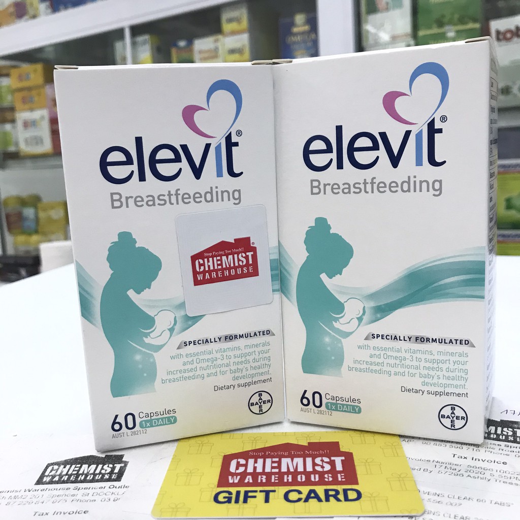 Combo sau sinh cho mẹ và bé: Elevit sau sinh 60 viên, canxi ostelin 130 viên, Vitamin D3 drop 2,4ml