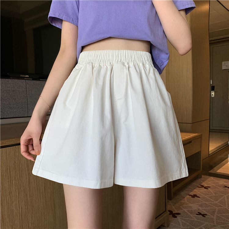 Quần short nữ ống rộng cạp cao thoải mái thời trang phong cách Hàn Quốc