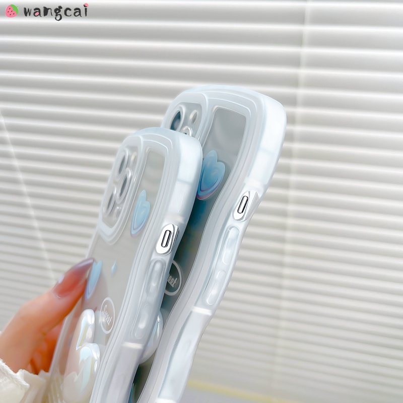 Ốp Điện Thoại Dẻo Màu Laser Họa Tiết Trái Tim Kèm Dây Đeo Cho iPhone 13 12 11 Pro Max XS Max XR X 7 8 Plus