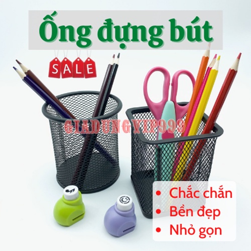 [BỀN ĐẸP] Ống bút SALE Ống đựng bút văn phòng kim loại lưới đan sơn tĩnh điện chống han gỉ cao cấp gọn nhẹ giá rẻ