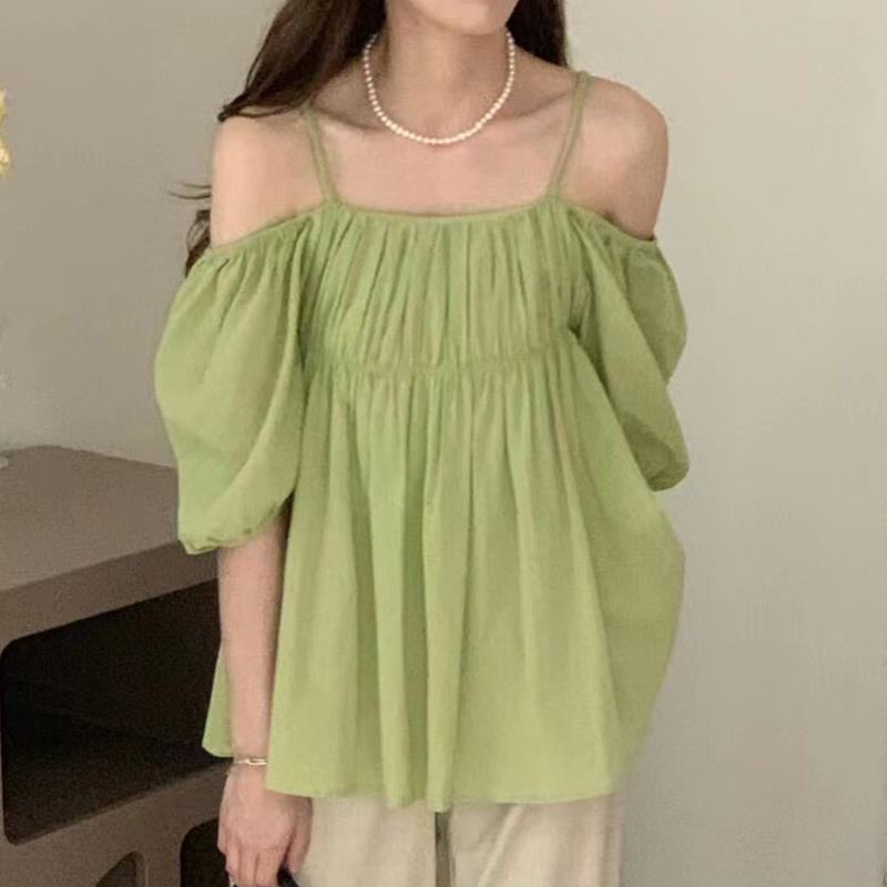 Áo Kiểu Nữ Tính 2 Dây Voan Vai Trễ Dành Cho Nữ Phù Hợp Với Mọi Lứa Tuổi Ak4105