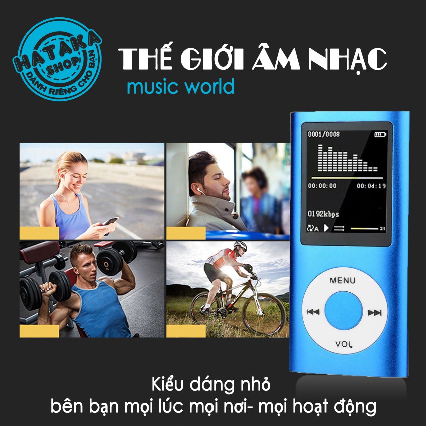 [Mã 252ELSALE hoàn 7% đơn 300K] Máy nghe nhạc mp3 BTS-tặng tai nghe, dây sạc-chức năng FM, ghi âm, xem ảnh, đọc sách