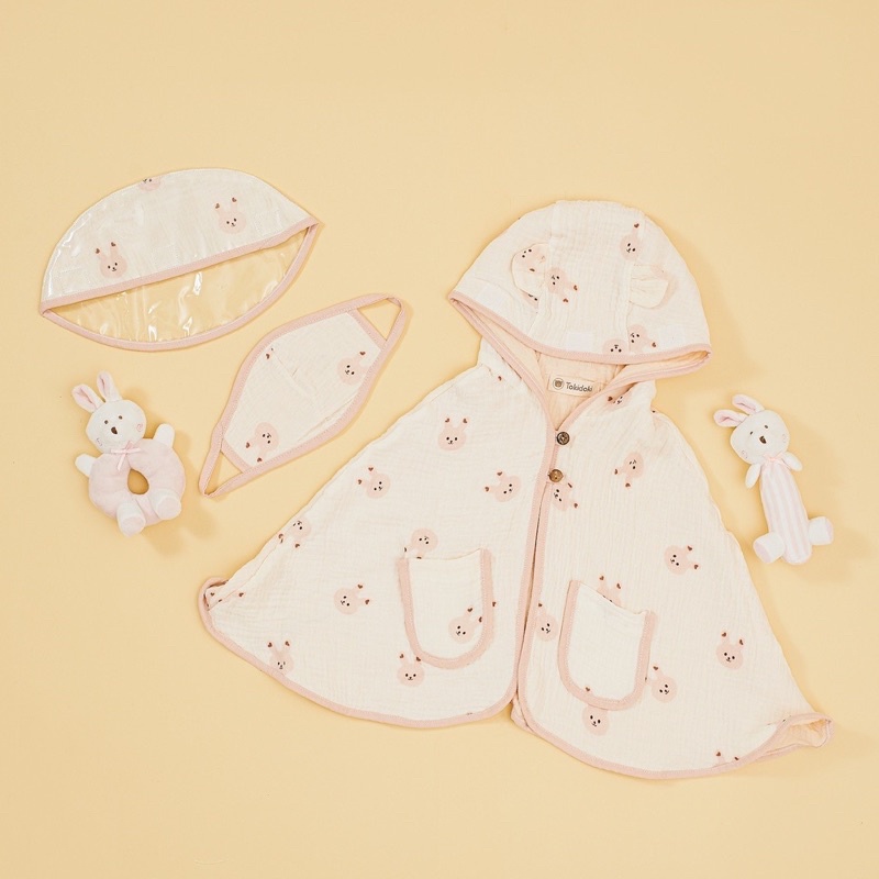 Áo choàng chống nắng 4 lớp cản gió cho bé chất liệu xô Muslin 0-36m