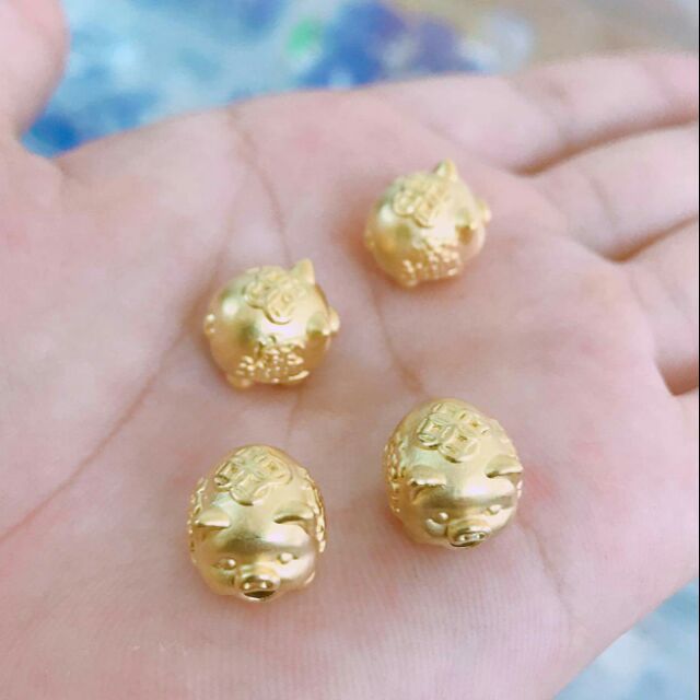 Charm heo bạc mạ vàng