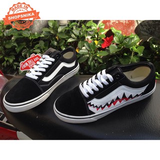 Giày Old Skool Cá Mập Đen Trắng Nam Nữ  ⚡Giá rẻ⚡