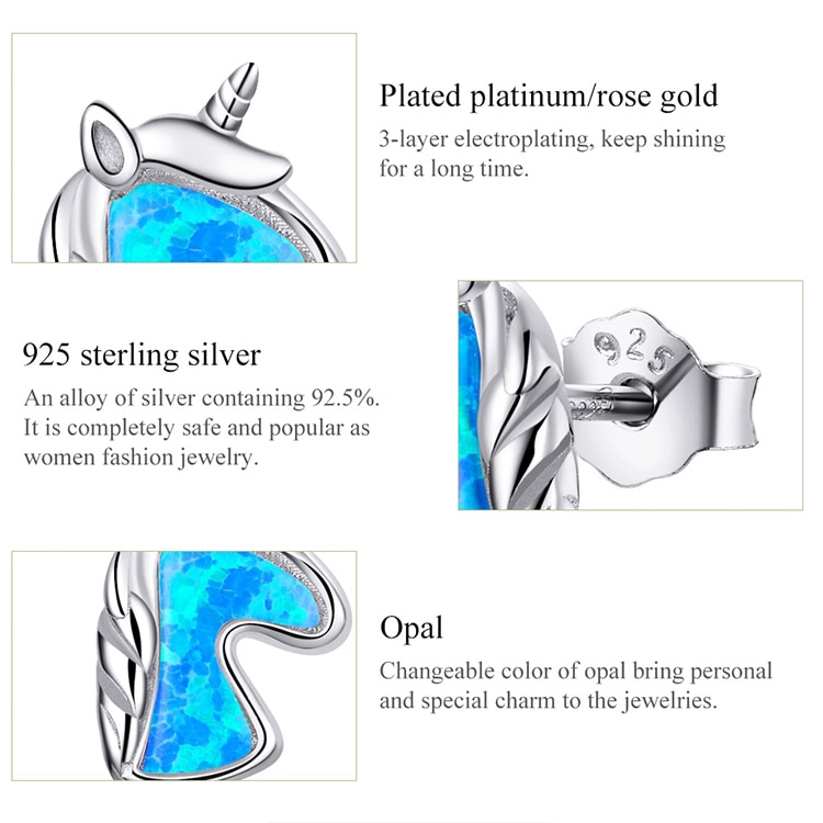 BAMOER Bông Tai bạc 925 HìNh HạT Dẻ 2 MàU ThờI Trang SCE815
