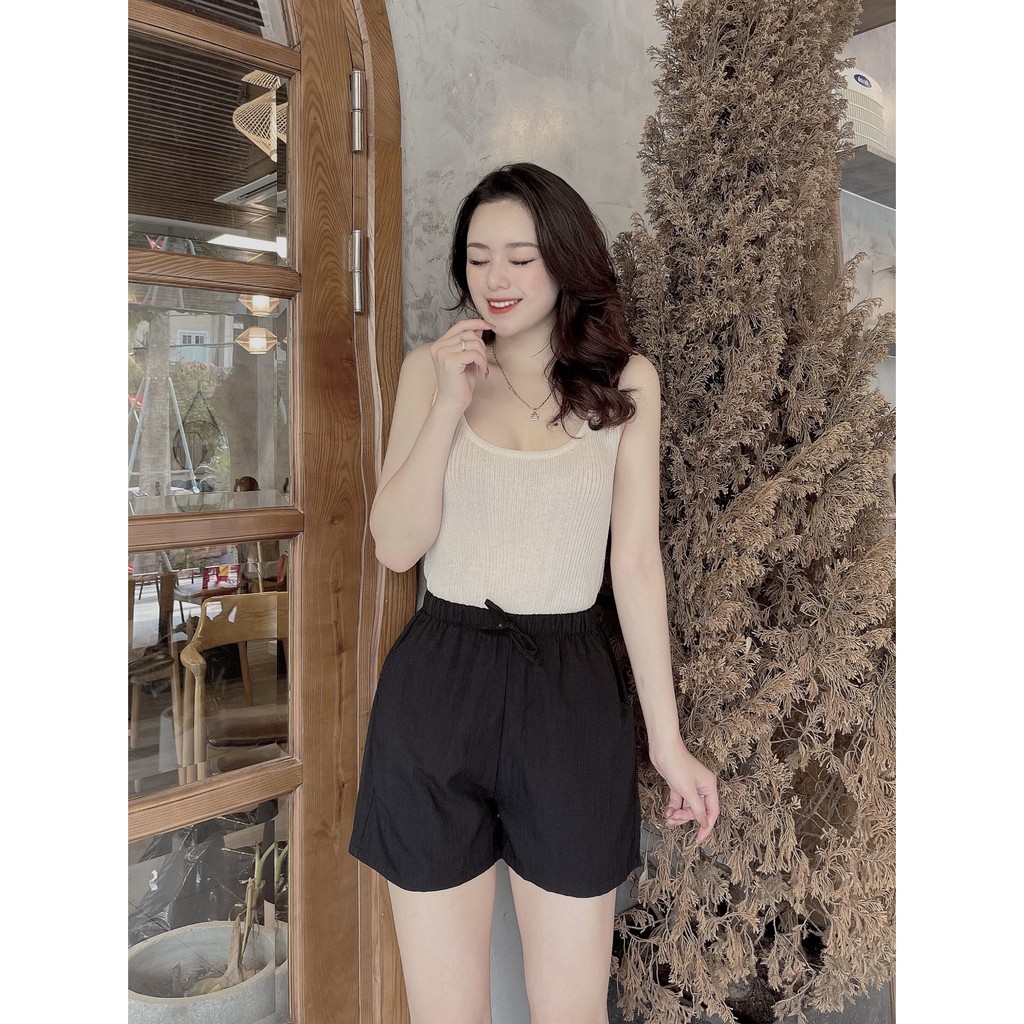 Quần short nữ ống rộng vải đũi cạp chun thoải mái LAVENUSA QA13 | BigBuy360 - bigbuy360.vn