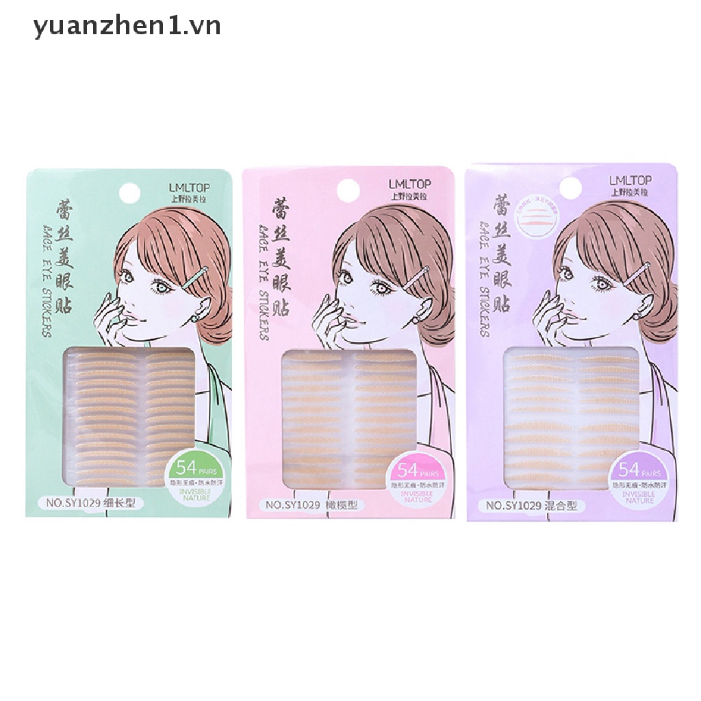 [Hàng mới về] Set 54 miếng dán tạo mắt 2 mí kiểu ren lưới trang điểm làm đẹp cho nữ