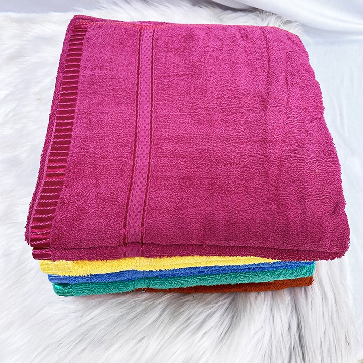Khăn tắm cotton cao cấp khăn 100% cotton siêu sạch siêu  thấm hút mềm mịn bao tốt không xổ lông 1 màu size (50x95cm)