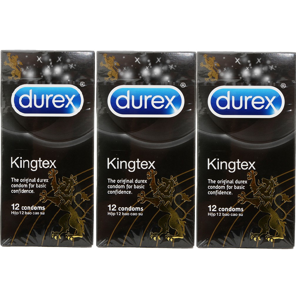 Combo siêu tiết kiệm 99k : Bộ 3 hộp Durex Kingtex size nhỏ ôm sát 36 cái + tặng 1 vòng đeo DV