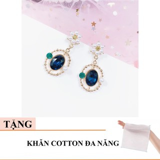 Bông Tai Bạc Nữ Phim Cuộc Sống Thượng Lưu - Khuyên Tai Dáng Dài - Bông Tai Đính Đá