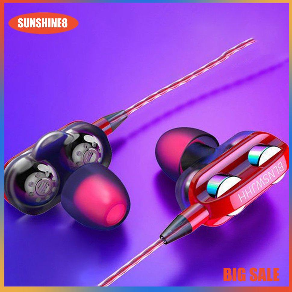 【SUN】Fashion Wired Ear Stereo Headphone Bass Subwoofer For Phone Sport Headset