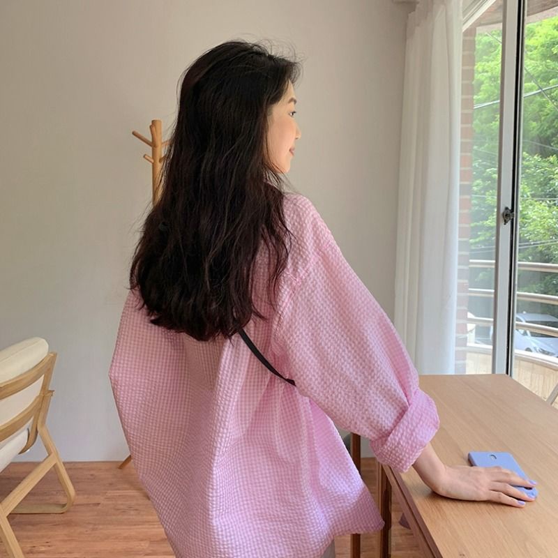 Áo Sơ Mi Nữ Tay Dài Dáng Rộng Phong Cách Hàn Quốc Thời Trang Mùa Thu Mới 2022