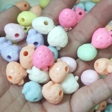 10-25-50gam hạt nhựa hình quả dâu màu pastel siêu đẹp làm handmade tuỳ ý