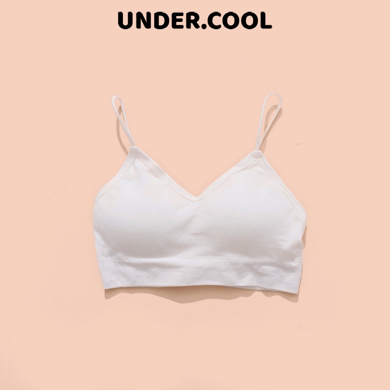 Áo Bra UNDERCOOL 2 Dây Gân Tăm Cổ V Sexy Vải Mềm Thoải Mái