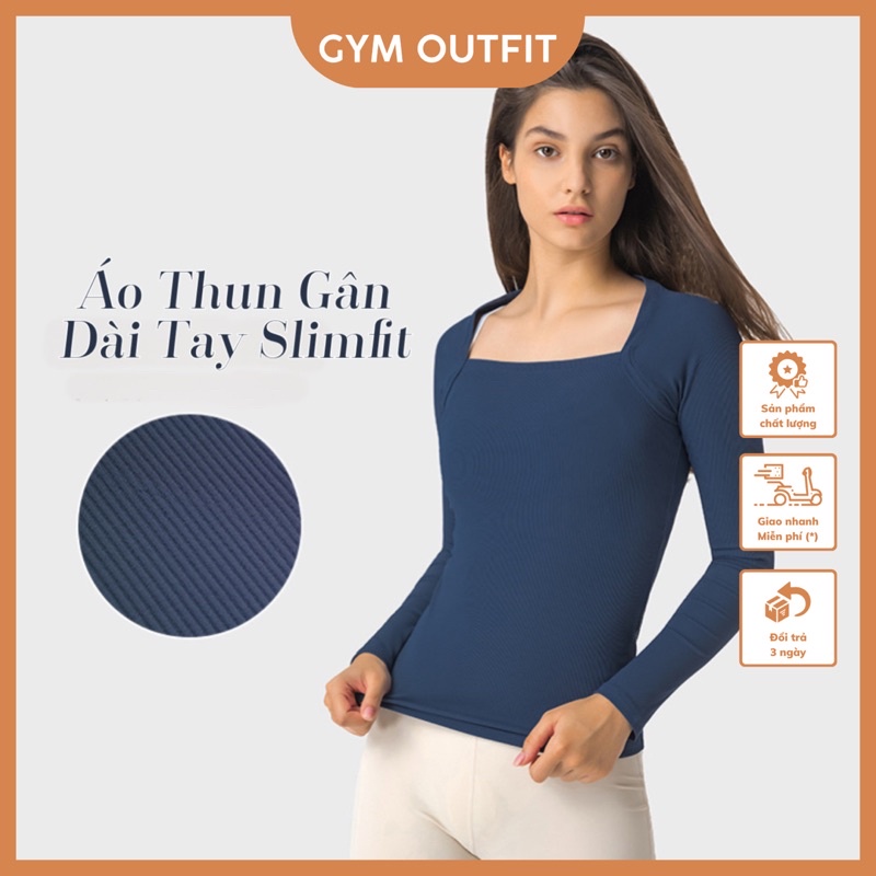 Áo Dài Tay Tập Yoga Gym Nữ Thun Gân Slimfit Áo Thể Thao Dài Tay Thu Đông Lulu 2022 - Gym Outfit
