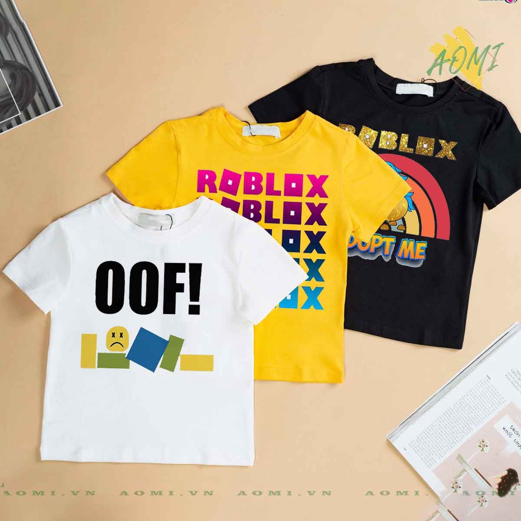 ÁO THUN ROBLOX UNISEX PHÔNG VÀNG NAM NỮ GIA ĐÌNH CẶP ĐÔI SIZE TRẺ EM CHO BÉ TRAI GÁI AOMIVN