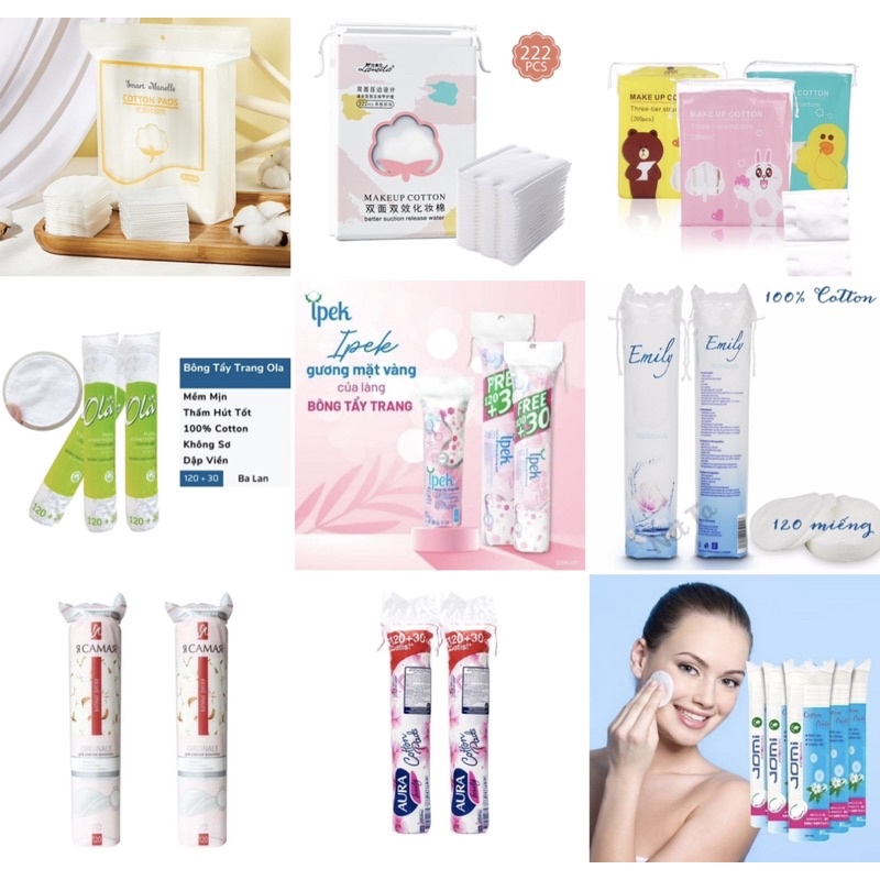 Bômg tẩy trang vuông,dài,222 nhiều mẫu dai mềm siêu thích