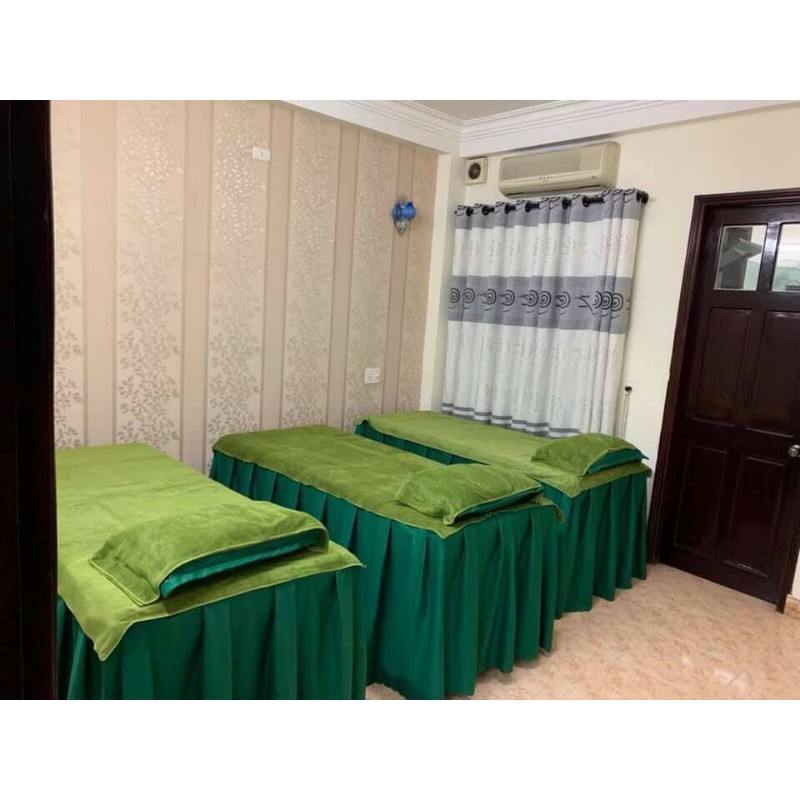 Ga giường spa, phun xăm, nối mi vải kate( hàng may theo yêu cầu)