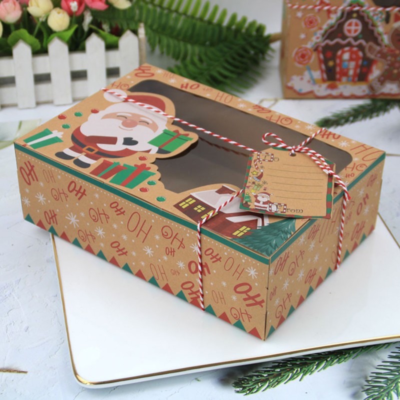 HANDMADE Set 12 Túi Đựng Kẹo Họa Tiết Giáng Sinh Dễ Thương