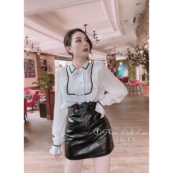 CHÂN VÁY DA DÁNG A KHUY CẠP CAO QUẢNG CHÂU MS17267