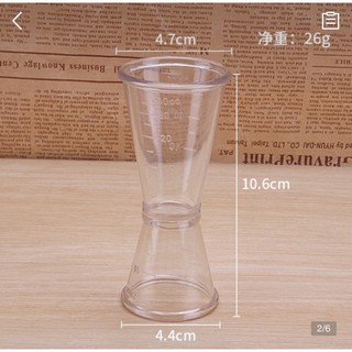 Cốc đong nhựa jigger 2 đầu định lượng pha chế