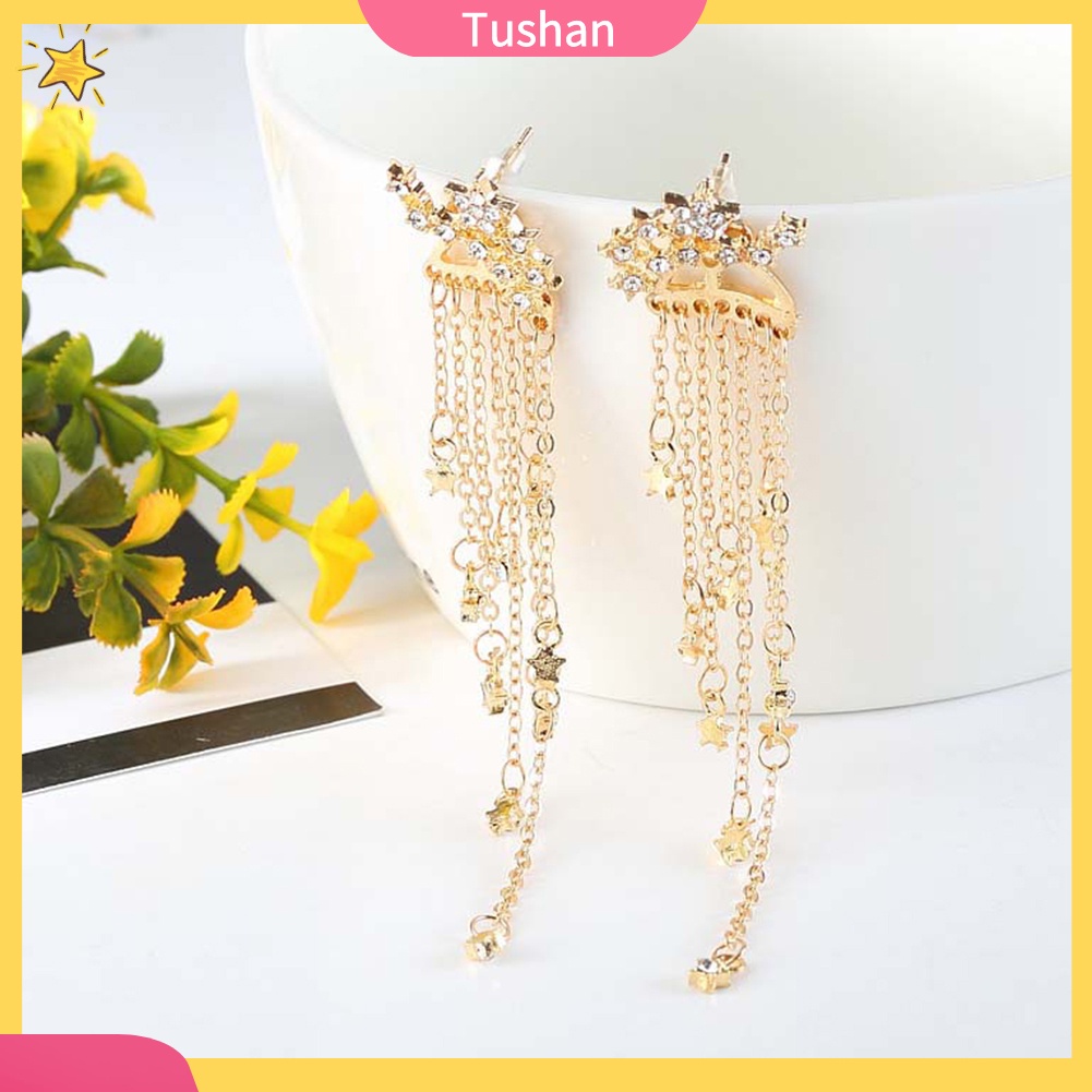 Khuyên tai tua rua hình ngôi sao xinh xắn dành cho nữ