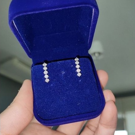 Trang sức Galaroom Bông tai kim cương CZ Thụy Sĩ Model E77