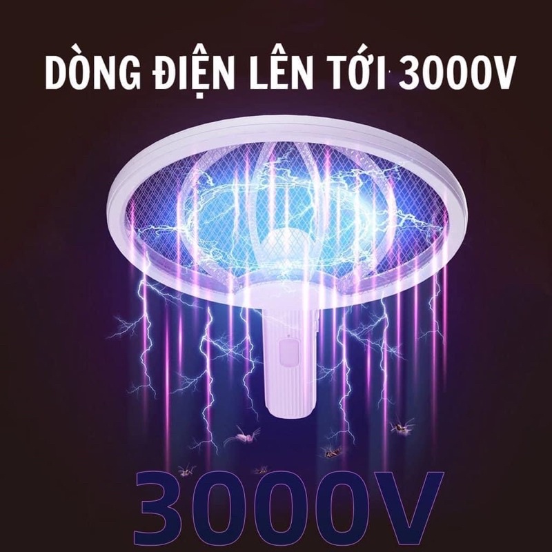 Vợt Muỗi Thông Minh Gấp Gọn  Kiêm Đèn Bắt Muỗi Tự Động Gấp Gọn 2 Trong 1 Ban Đêm