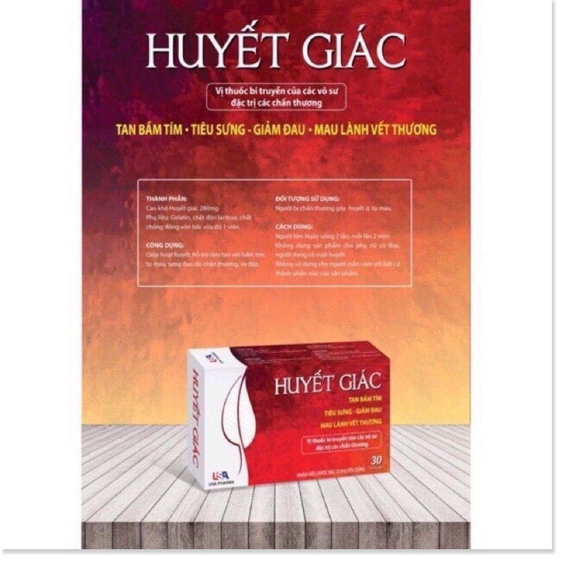 (SP HIỆU QUẢ) Huyết Giác Tan bầm tím, Tiêu sưng, Giảm đau, Mau lành vết thương