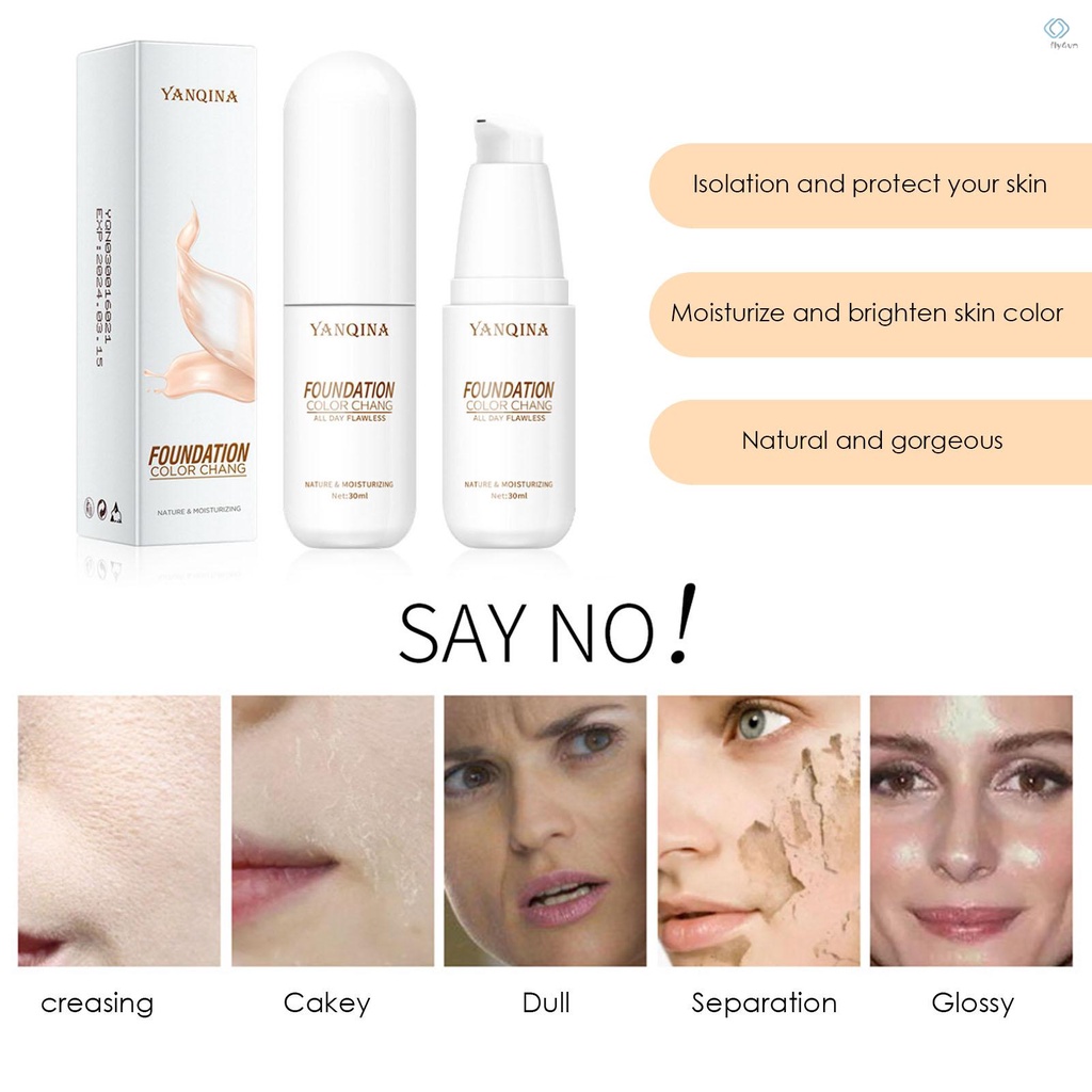Kem nền BB che khuyết điểm dưỡng ẩm kiểm soát dầu thay đổi màu sắc YANQINA 30ml
 | BigBuy360 - bigbuy360.vn