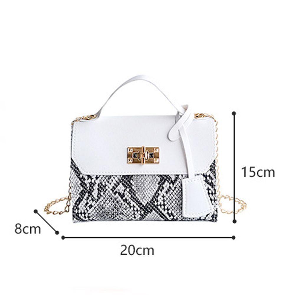 Túi Xách Da Pu Họa Tiết Da Rắn Phối Dây Xích Thời Trang Retro Cho Nữ