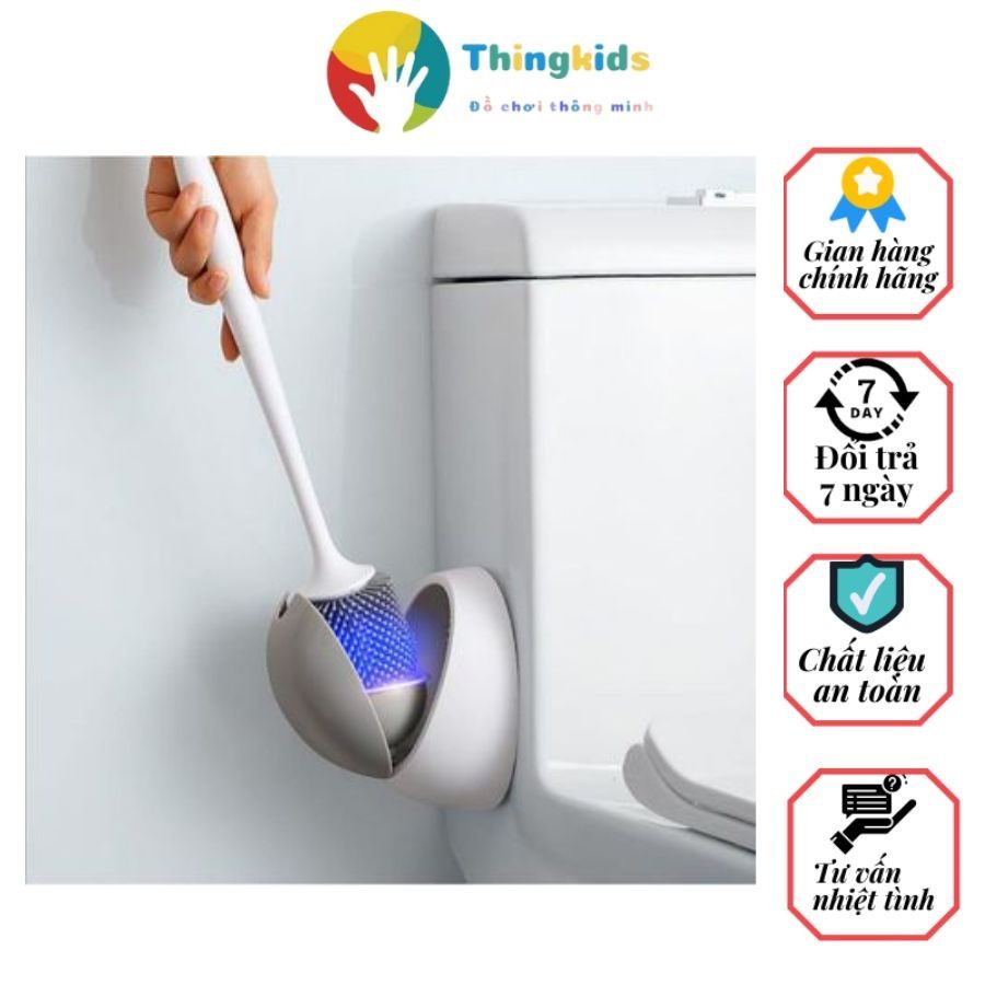 Cọ vệ sinh, cọ toilet silicon tròn Ecoco có hộp đựng chống bắn nước mẫu mới 2023