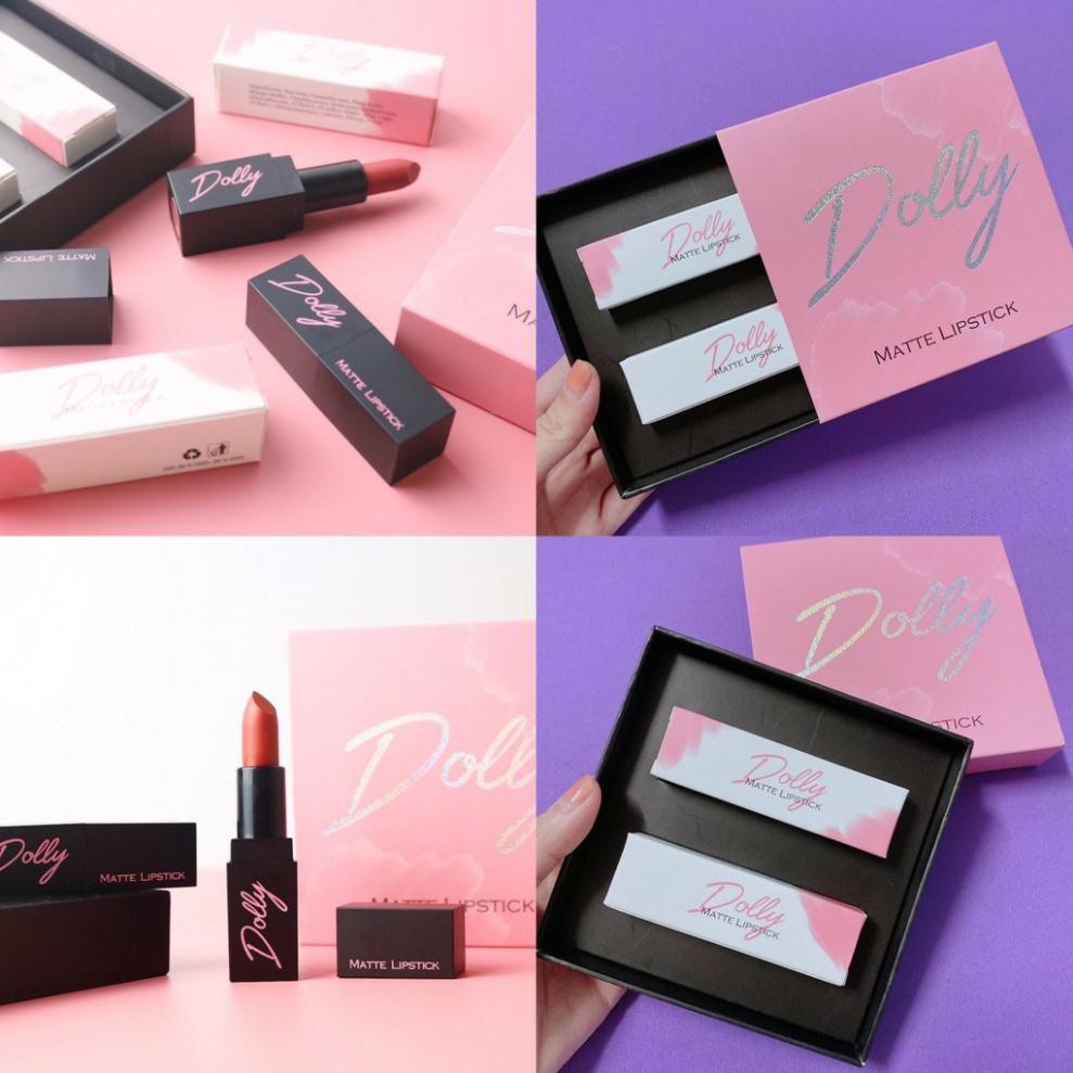 [Đỏ Cà Chua ] Son  Sáp Phủ Phấn Dolly Không Chì Màu Đỏ Cà Chua | BigBuy360 - bigbuy360.vn