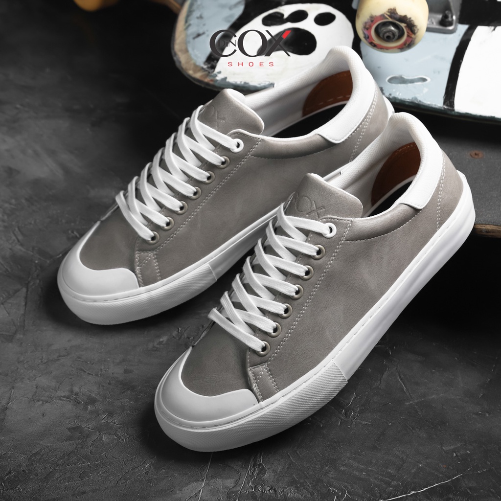 Giày Sneaker Da Nam DINCOX C13 Cách Điệu Sáng Tạo Grey/White