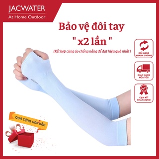 Găng tay chống nắng nam nữ xỏ ngón dày dặn ngăn đen tay JACWATER