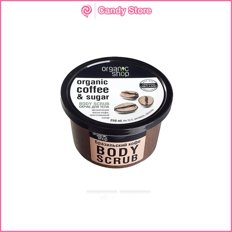 Kem tẩy da chết toàn thân Organic Shop organic coffee &amp; sugar body scrub