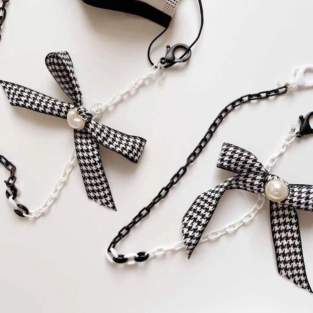 ESPO Dây Giữ Mắt Kính Acrylic Chống Thất Lạc Hình Nơ Màu Trắng Đen