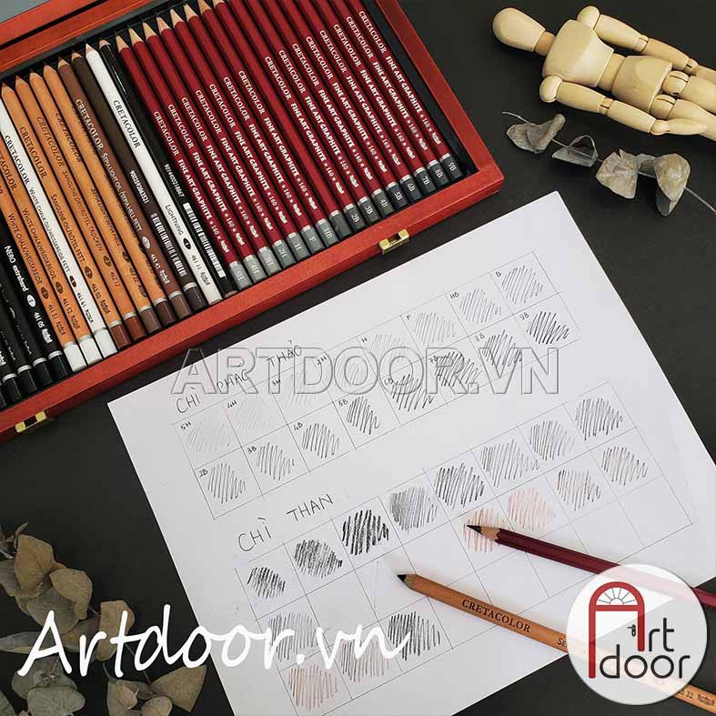 [ARTDOOR] Bộ bút chì bản giới hạn CRETACOLOR Sketching 36 món (hộp gỗ)