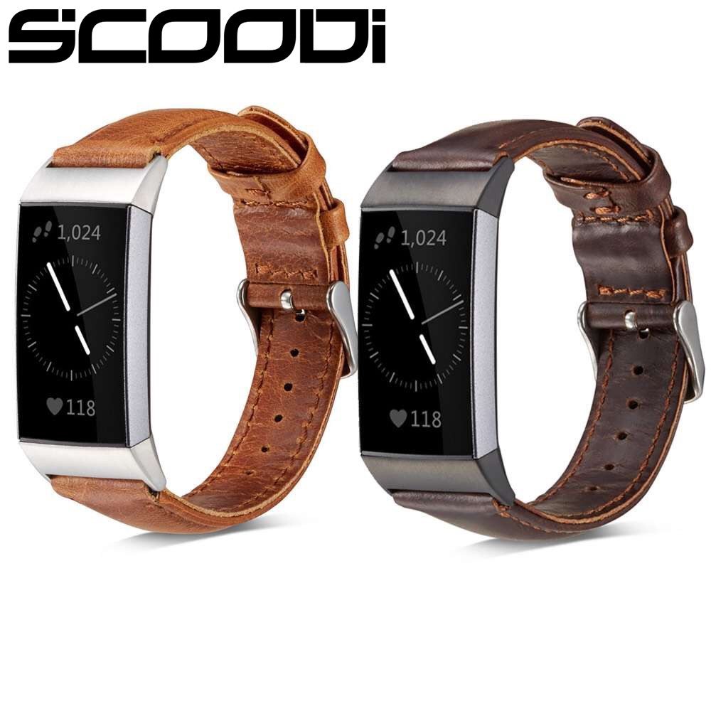 Dây đeo bằng da bò cho đồng hồ thông minh Fitbit Charge 3