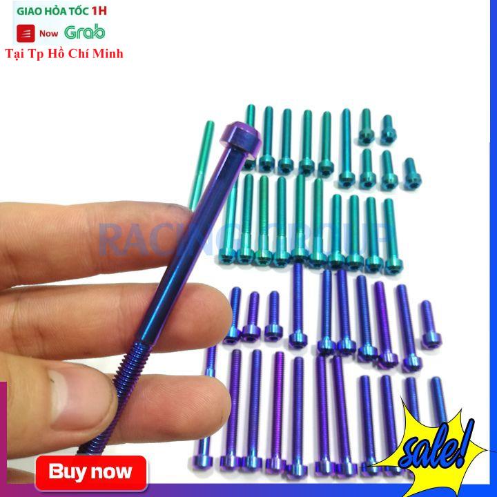 Bộ Ốc Lốc Máy GR5 Gắn Xe Máy Ex150 22 Con Lục Bảo Và Titan