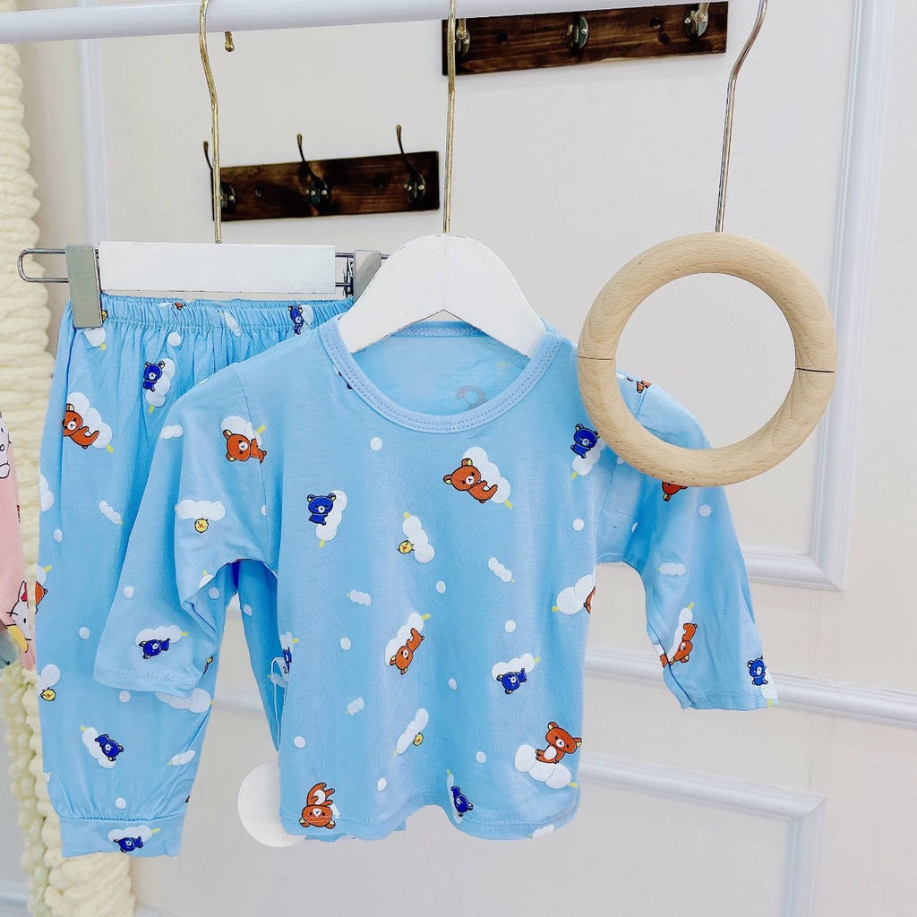 Bộ Dài Tay Minky mom Thu Đông Thun Lạnh Kín Thân Cho Bé
