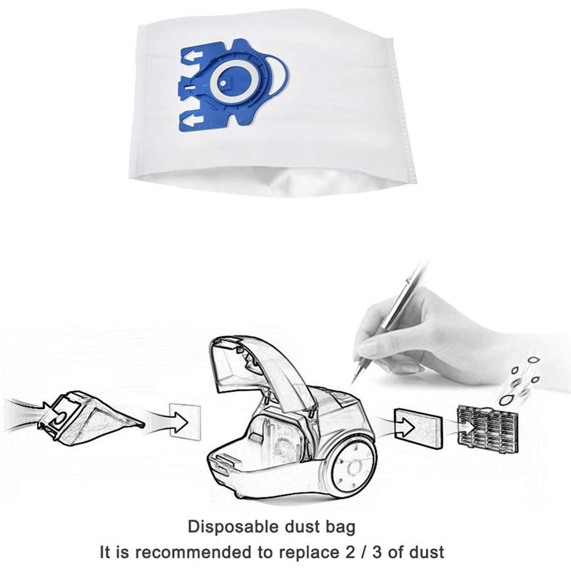 Túi đựng bụi thay thế 10 cái cho Máy hút bụi Miele Loại GN &amp; Bộ lọc 4 gói Phụ kiện máy hút bụi S2 S5 S8 C1 C3