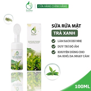Sữa rửa mặt Trà Xanh SUZIKO giúp da sạch thoáng ngừa mụn trắng da 100ml